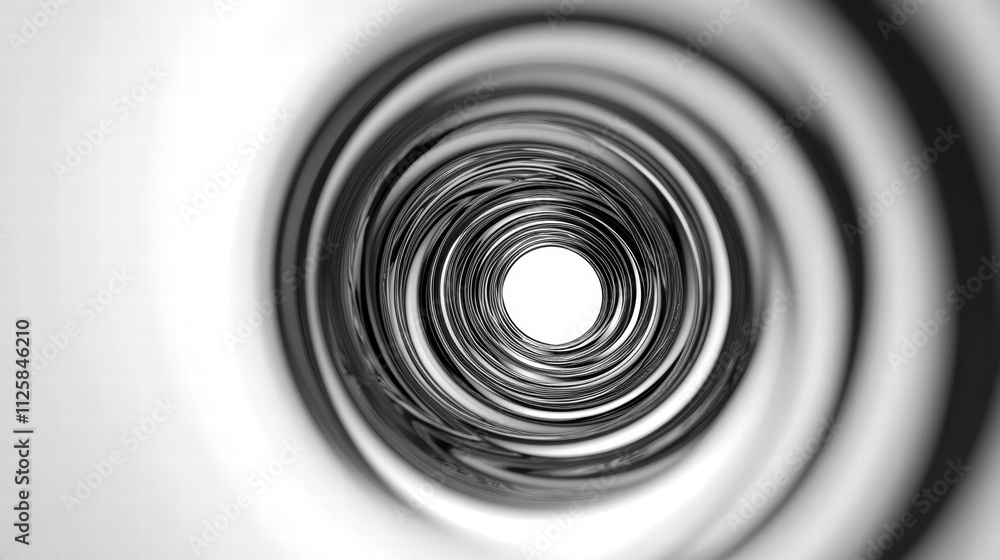 Abstract spiral in monochrome black and white, with an empty center for text or design Abstract spiral in monochrome black and white, with an empty center for text or design