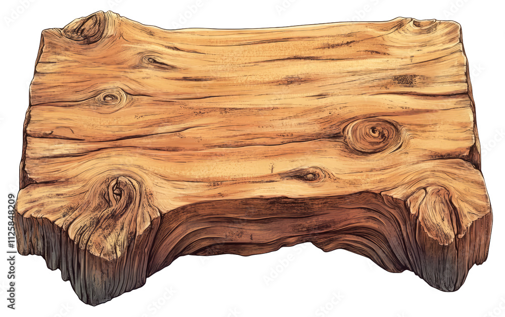Rustic Wooden Surface on Transparent Background Rustic Wooden Surface on Transparent Background