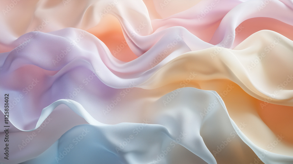 Fototapeta premium Soft Flowing Fabric Abstract in Pastel Tones.
