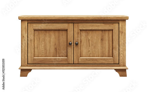 Wooden Storage Cabinet on Transparent Background