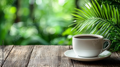 A peaceful home office with chill music and coffee boosting productivity Stock Photo with side copy space