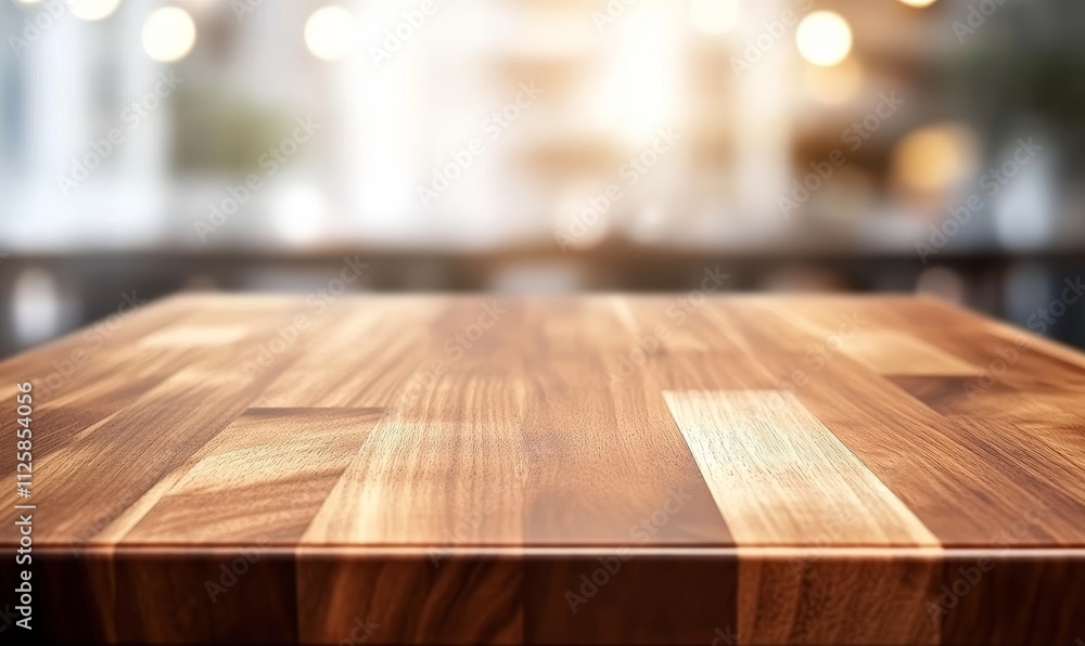 Empty wooden table in blurred cafe background. (6) Empty wooden table in blurred cafe background. (6)