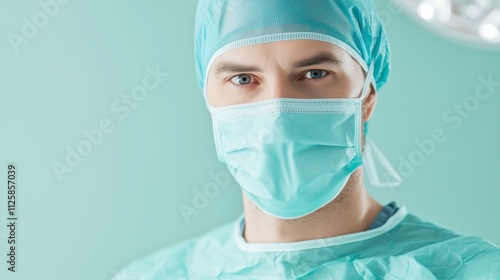 Surgical procedure preparation by medical professional in operating room healthcare environment close-up view