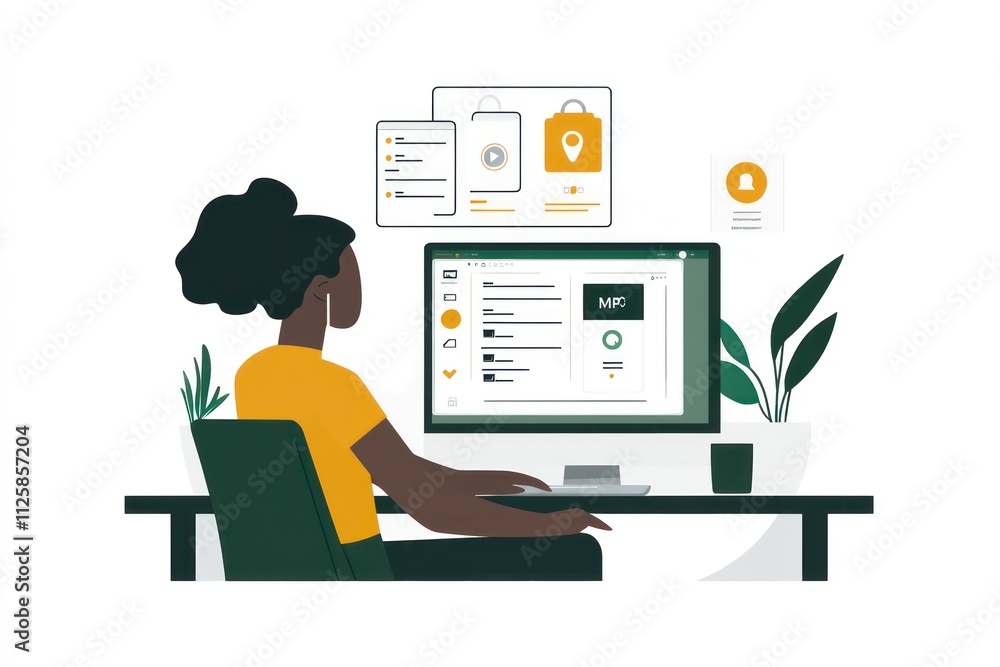 A business professional using a secure password manager on their computer, with strong encryption graphics and multi-factor authentication (MFA) in the background. A business professional using a secure password manager on their computer, with strong encryption graphics and multi-factor authentication (MFA) in the background.