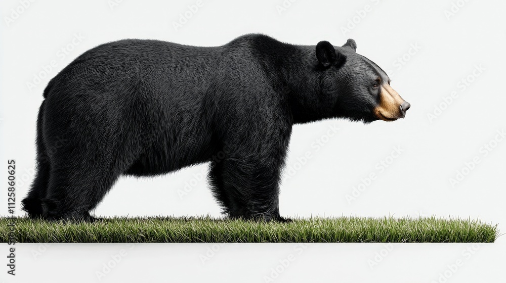 Fototapeta premium A black bear standing on a grassy surface.