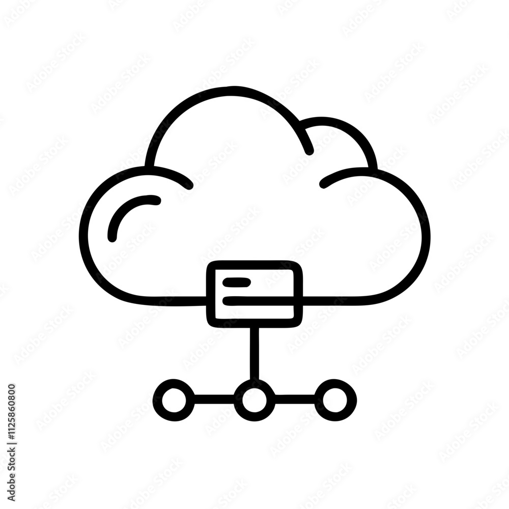 Cloud Hosting VPS icon outline line art style Cloud Hosting VPS icon outline line art style