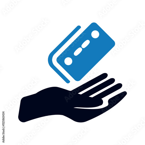 Credit card payment hand icon.