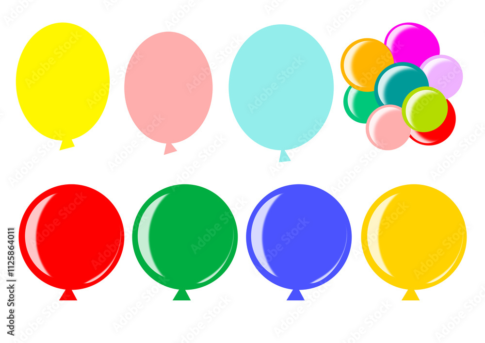 set of colorful balloons set of colorful balloons