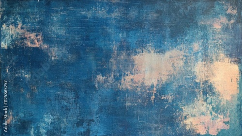 Abstract Blue Canvas Texture: Layered Paint, Artistic Strokes, Visual Depth, Textural Beauty, Expressive Colors, Serene Mood,  Tranquil Scene, Abstract Art, Deep Hues,  Grunge Style