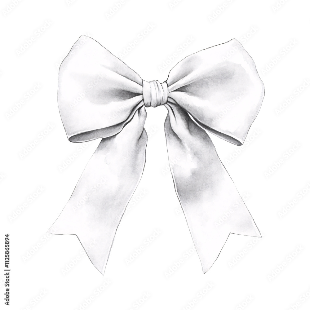 Naklejka premium Elegant christmas decoration with minimalist bow ornament festive home clipart style cheerful environment modern concept