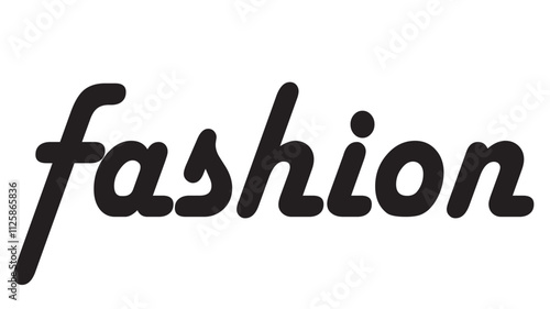 This image features the word "FASHION" in smooth, stylized lowercase black typography, creating a modern and minimalist aesthetic. The elegant font design conveys sophistication and trendiness.