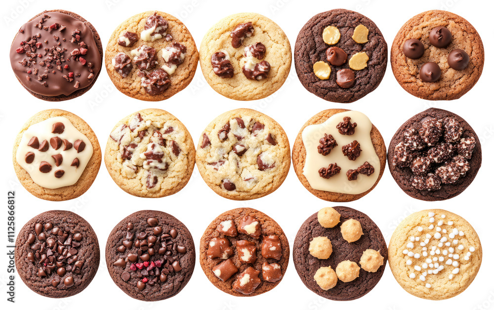 Assorted Cookies on Transparent Background Assorted Cookies on Transparent Background