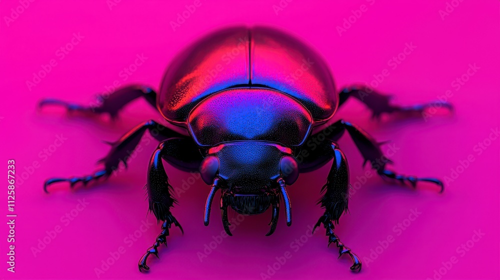 Neon Beetle A Striking 3D Render of a Shiny Insect Neon Beetle A Striking 3D Render of a Shiny Insect