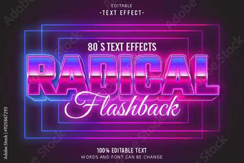 80’s text effects radical flashback editable text effect 3d emboss 80s style