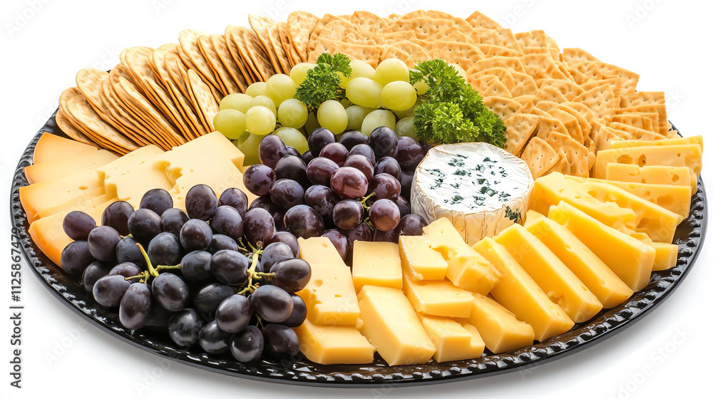 A colorful and appetizing cheese platter featuring various cheeses, crackers, fruits, and dips. A colorful and appetizing cheese platter featuring various cheeses, crackers, fruits, and dips.