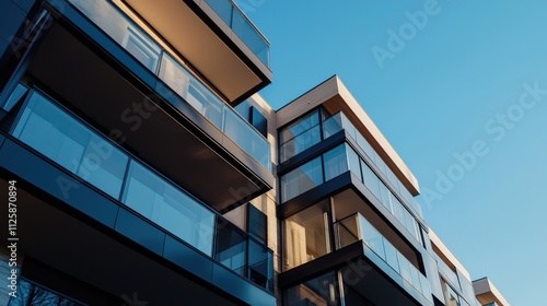 Wallpaper Mural A modern apartment complex with sleek lines and large glass windows. Torontodigital.ca
