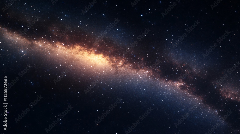 A stunning view of a galaxy filled with stars and cosmic dust. A stunning view of a galaxy filled with stars and cosmic dust.