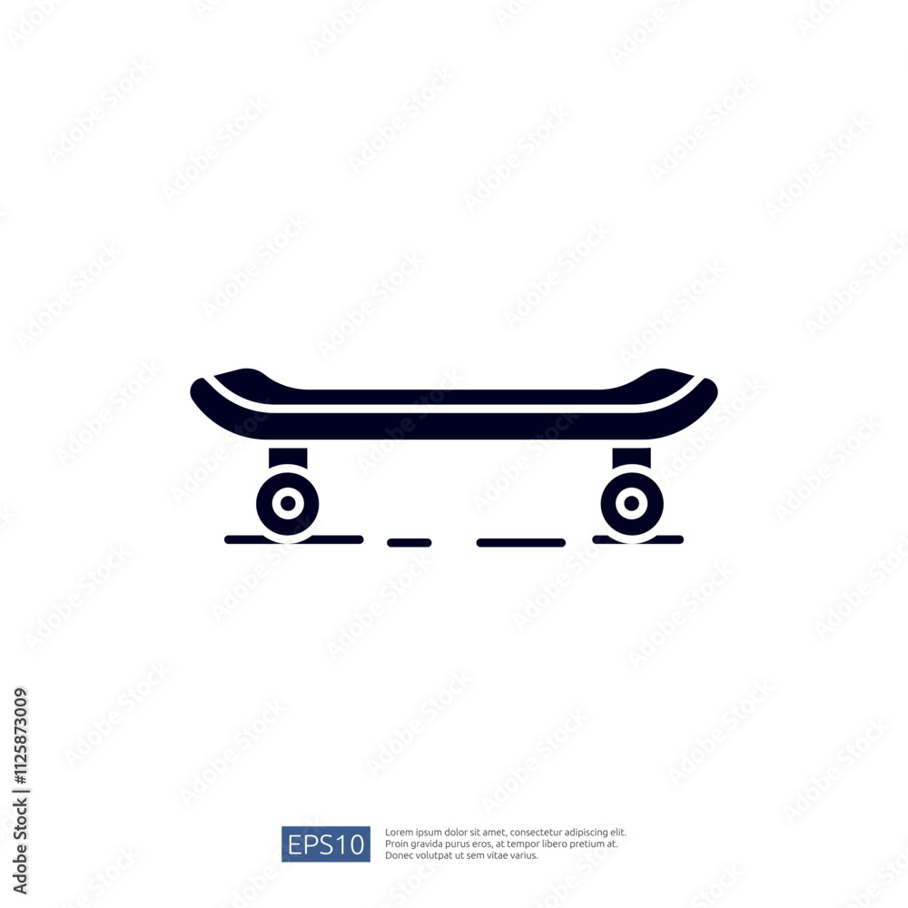A simple, stylized illustration of a skateboard, showcasing its shape and wheels, suitable for design purposes or representing skateboarding culture. A simple, stylized illustration of a skateboard, showcasing its shape and wheels, suitable for design purposes or representing skateboarding culture.
