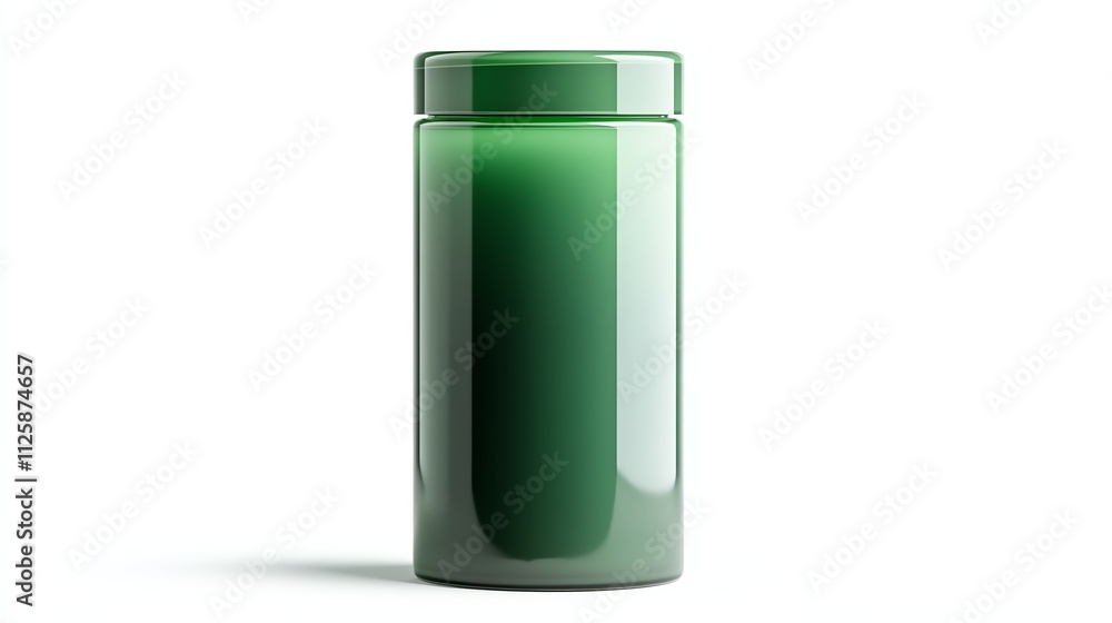 Green cylindrical container, isolated on a white background. Green cylindrical container, isolated on a white background.