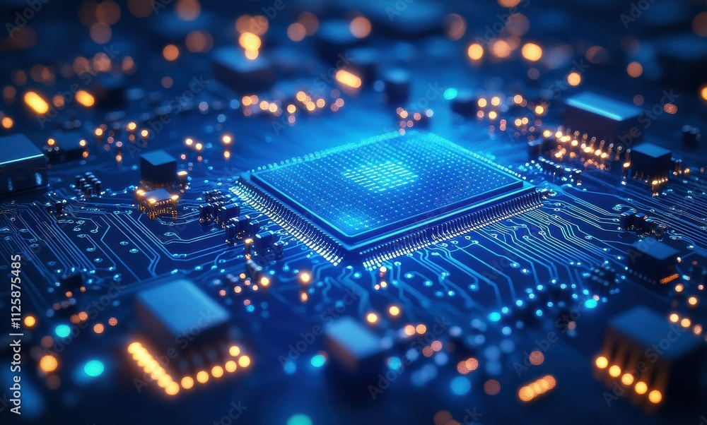 A close up of a computer chip A close up of a computer chip