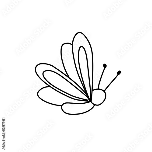 Butterfly line hand painted