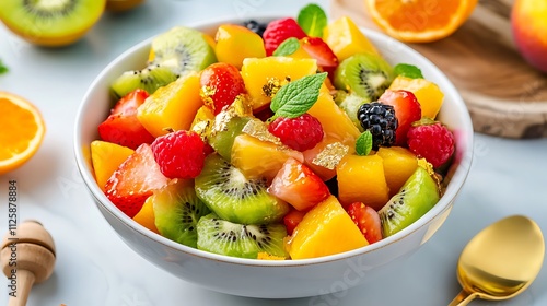 Vibrant Tropical Fruit Salad: A Delicious Summer Treat AI Generated