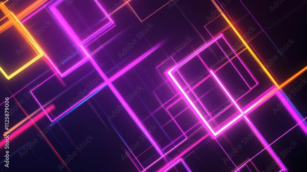 Abstract neon geometric lines creating a vibrant digital background. Abstract neon geometric lines creating a vibrant digital background.