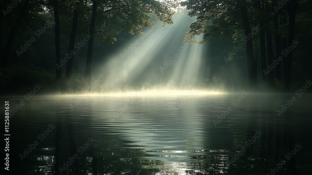 Serene Forest River at Dawn Serene Forest River at Dawn