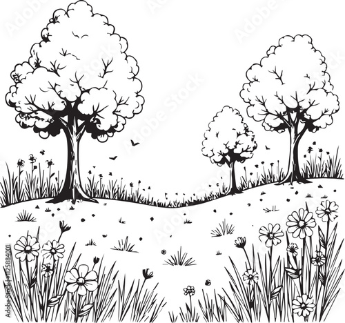 coloring page tree design,
