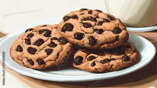 Freshly Packed Cookies with a Glass of Milk