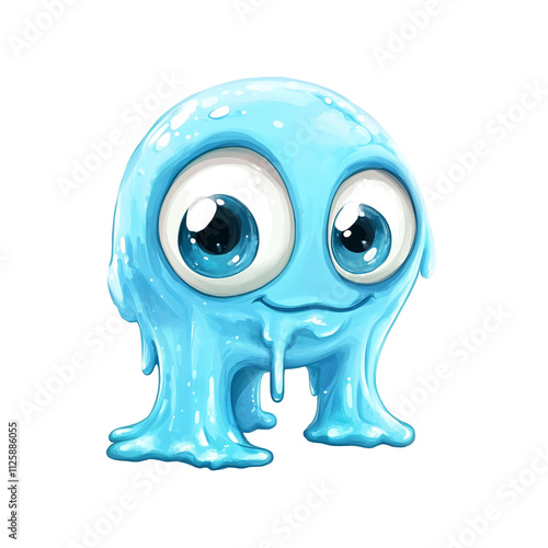 Adorable Blue Goo Monster: Digital Creature Art photo