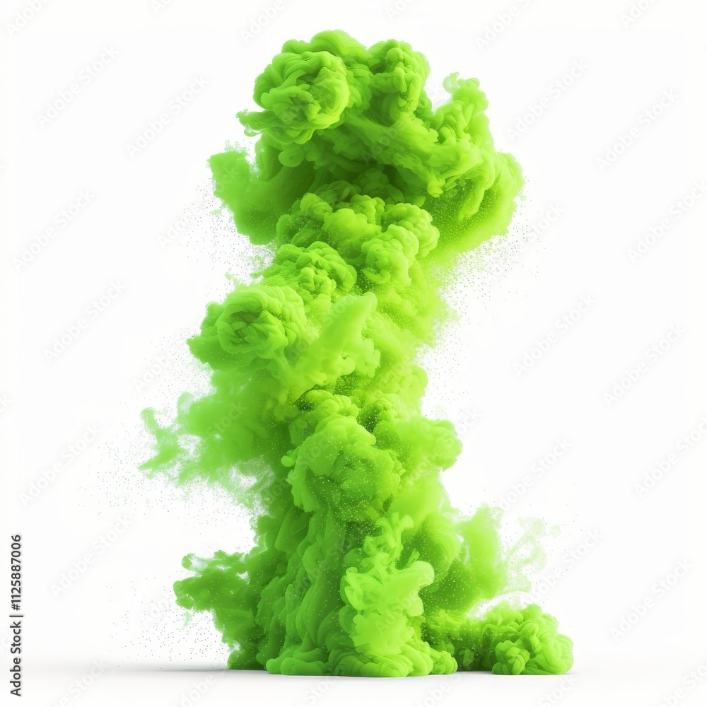 A vibrant smoke eruption, chartreuse and lime green A vibrant smoke eruption, chartreuse and lime green