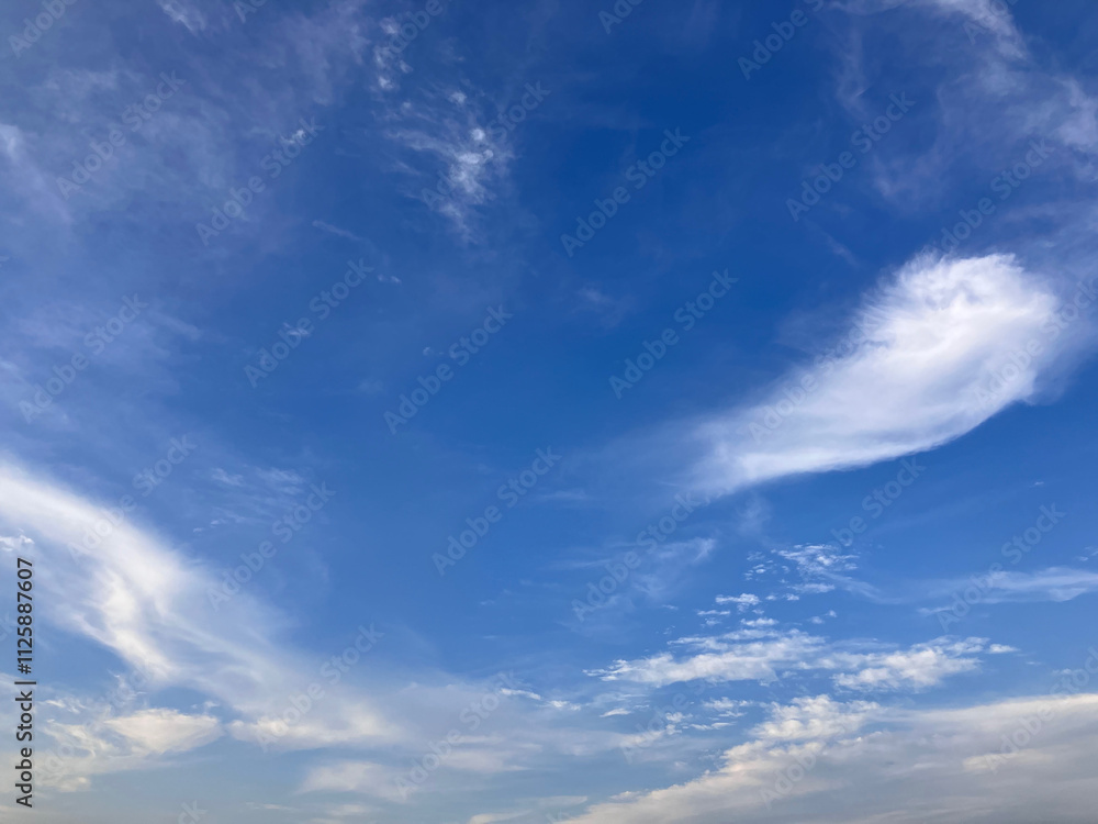 Fototapeta premium Vivid Sky Panorama: Gentle Layers of Clouds in Perfect Harmony in Hanoi, Vietnam