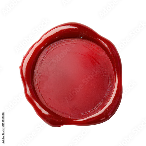 red wax seal with empty area isolated on transparent background