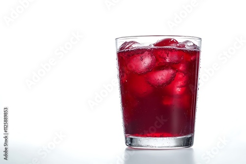 Wallpaper Mural Refreshing summer beverage: a glass of vibrant cranberry juice with ice cubes Torontodigital.ca
