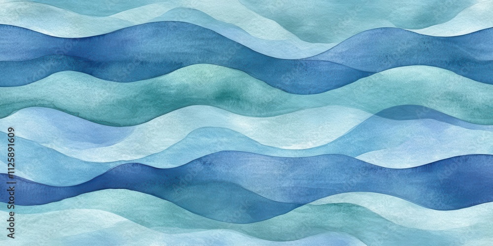 Obraz premium Abstract wavy pattern in shades of blue, creating a calming and fluid visual effect.