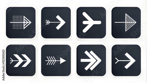 Black arrow set icons. Arrow icon. Arrow collection. Arrow. Direction set. Cursor. Modern simple arrows. Illustration.