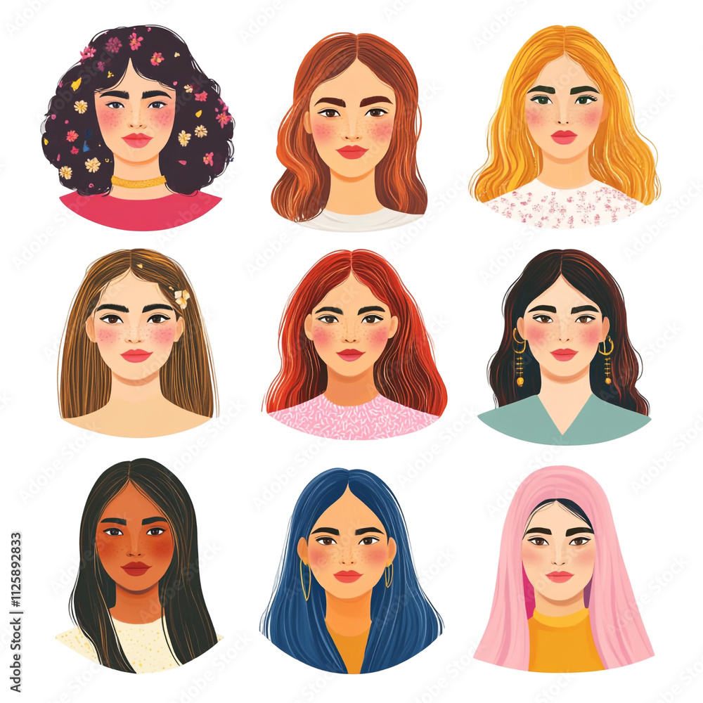 Nine Diverse Women Portraits: A Celebration of Beauty and Diversity Nine Diverse Women Portraits: A Celebration of Beauty and Diversity