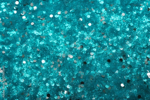 Abstract aquamarine glitter lights background photo