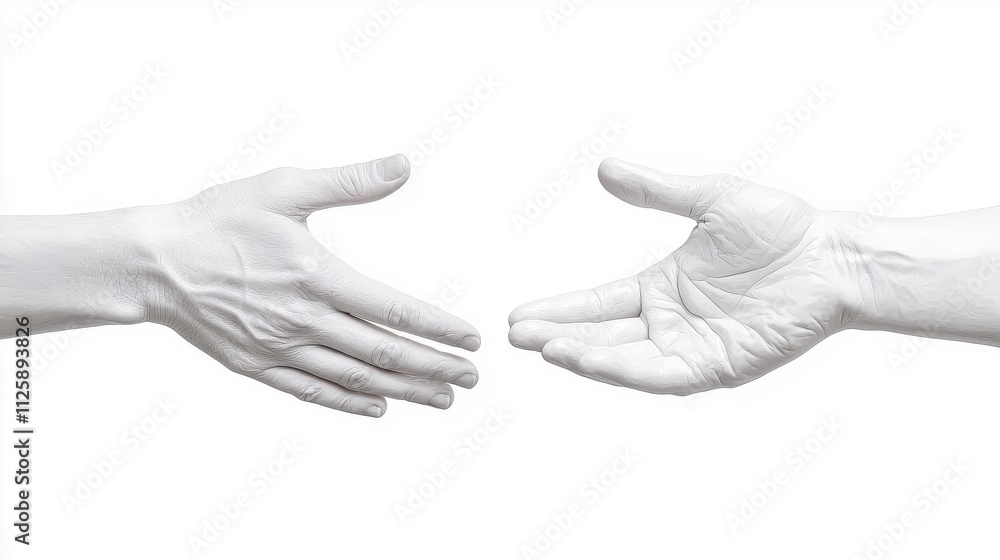 White Hands Reaching, Partnership Concept | Minimalism White Hands Reaching, Partnership Concept | Minimalism