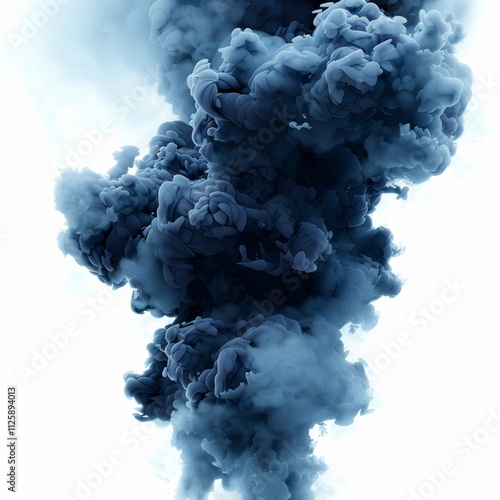 A vibrant smoke eruption, navy blue and sky blue