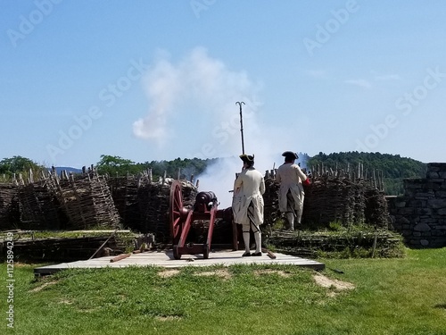 Canvas-taulu For Ticonderoga Cannon Firing Reenactment