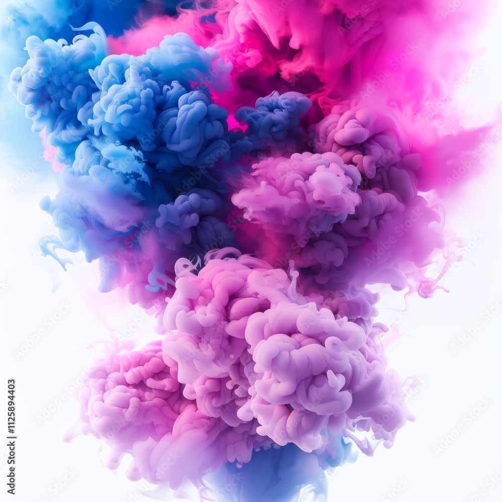 A vibrant smoke eruption, neon pink and electric blue A vibrant smoke eruption, neon pink and electric blue