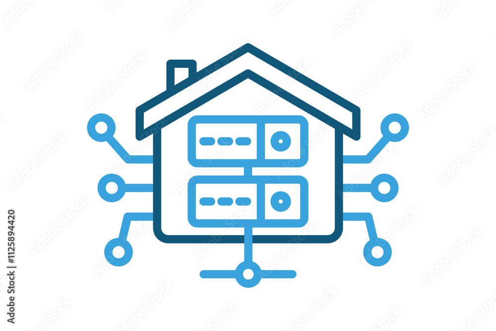 Data warehouse icon. line icon style. icon related to IT. network elements vector illustration Data warehouse icon. line icon style. icon related to IT. network elements vector illustration