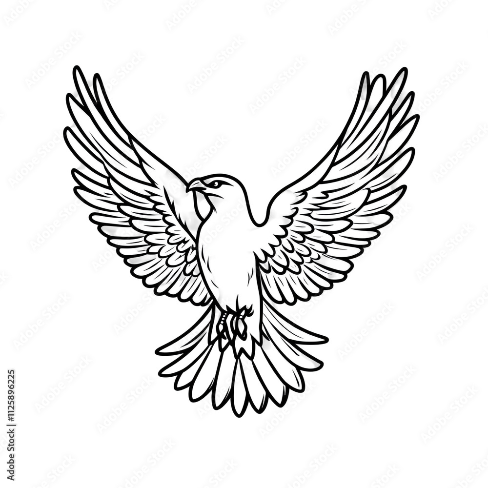 Obraz premium Majestic Flight: A Black and White Bird in Artistic Design