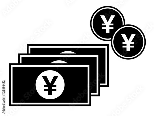 お金のアイコン（硬貨と紙幣のシルエット）