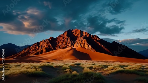 Majestic Desert Peak at Sunset, Death Valley National Park AI Generated