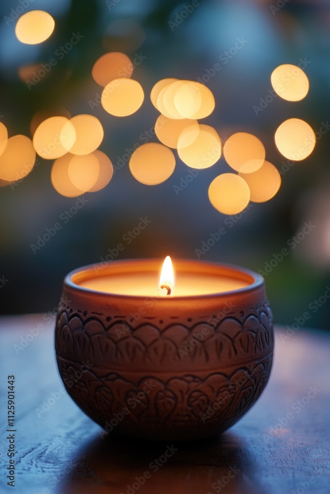 Candle on Wooden Table Candle on Wooden Table
