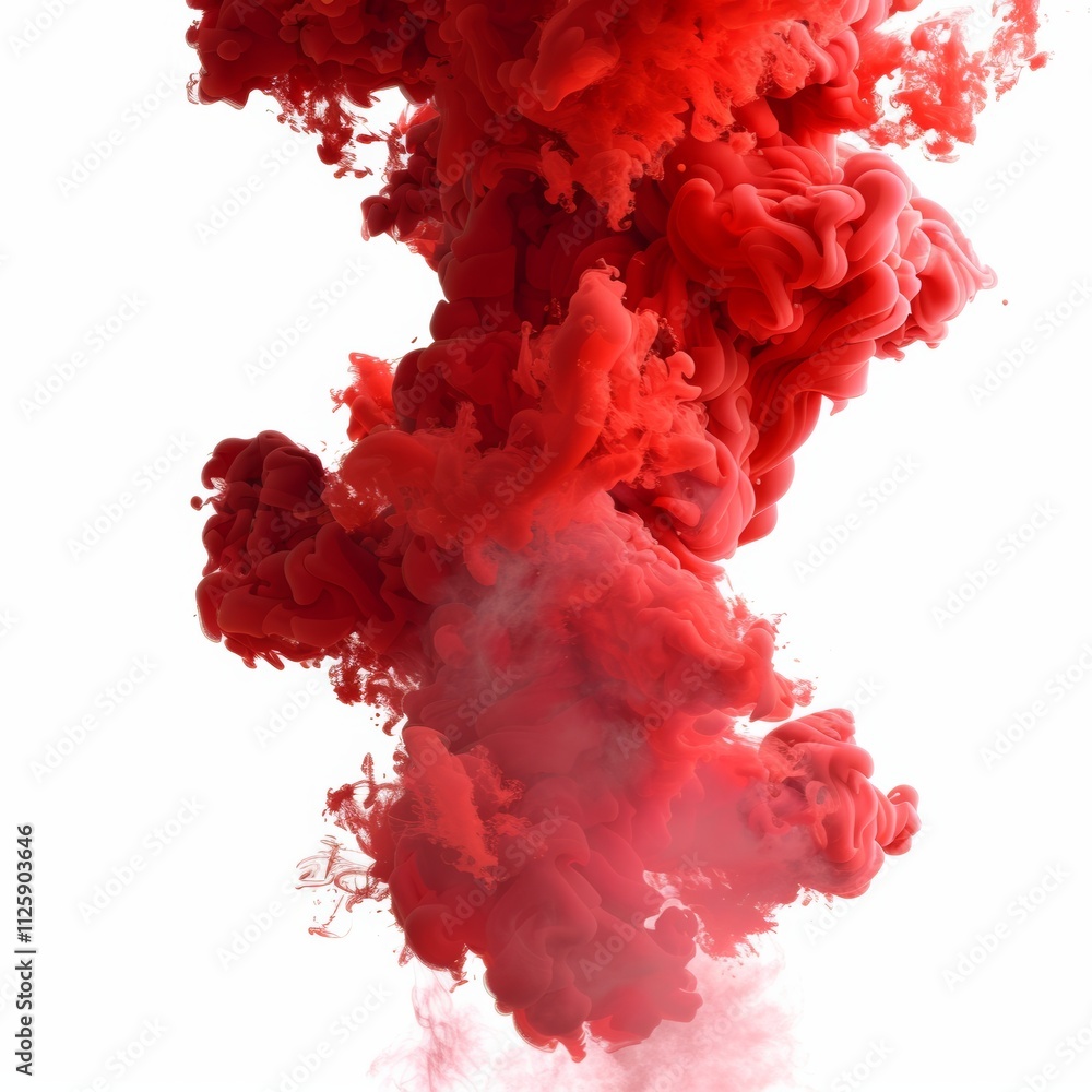 A vibrant smoke eruption, ruby red and vermilion A vibrant smoke eruption, ruby red and vermilion