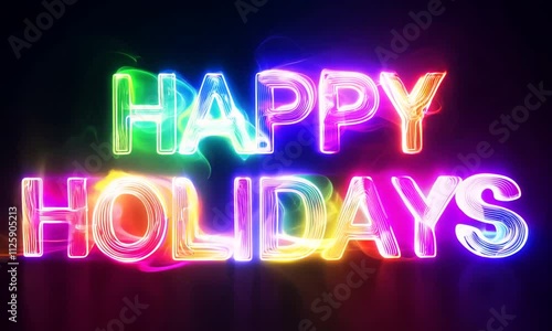 heppy holiday glowing sign photo